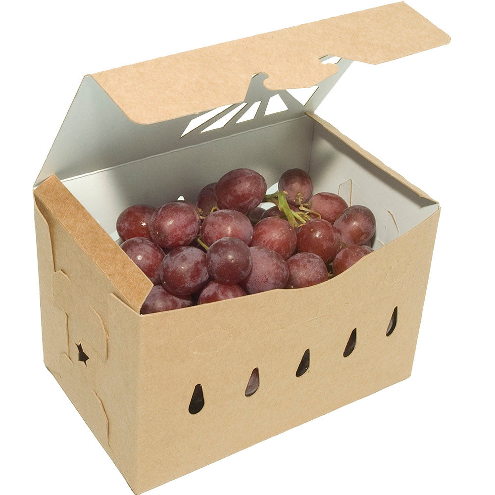 1.5 Tall Quart Sustainable Produce Container Reversible shown with grapes