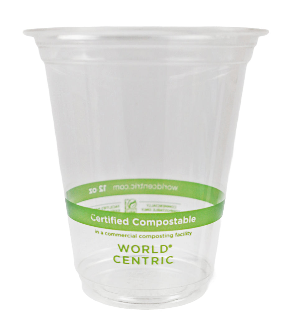 World Centric Compostable PLA 12 oz Clear Cold Cup