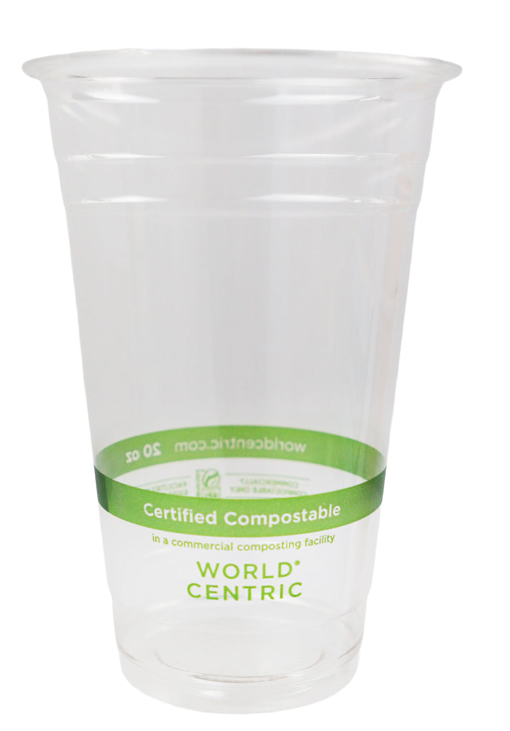 World Centric Compostable PLA 20 oz Clear Cold Cup