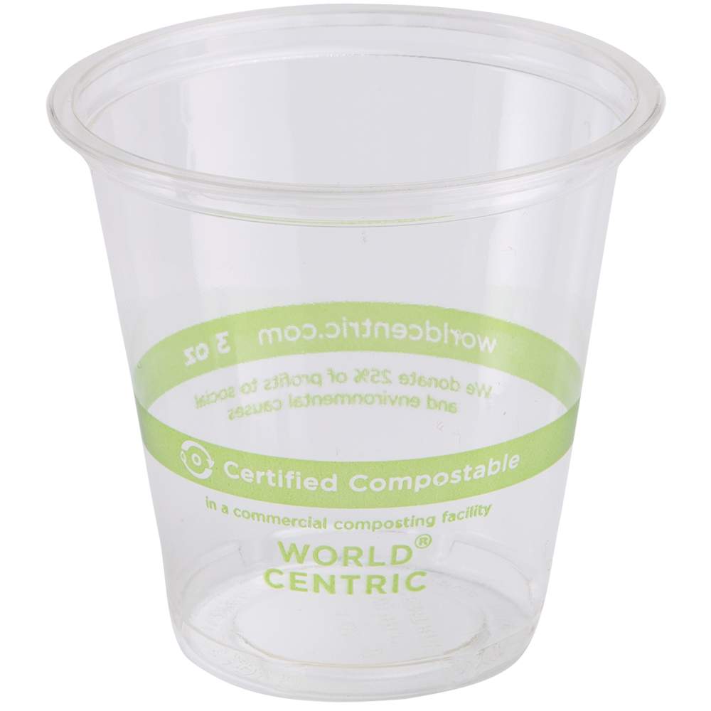 World Centric Compostable PLA 3 oz Clear Cold Cup