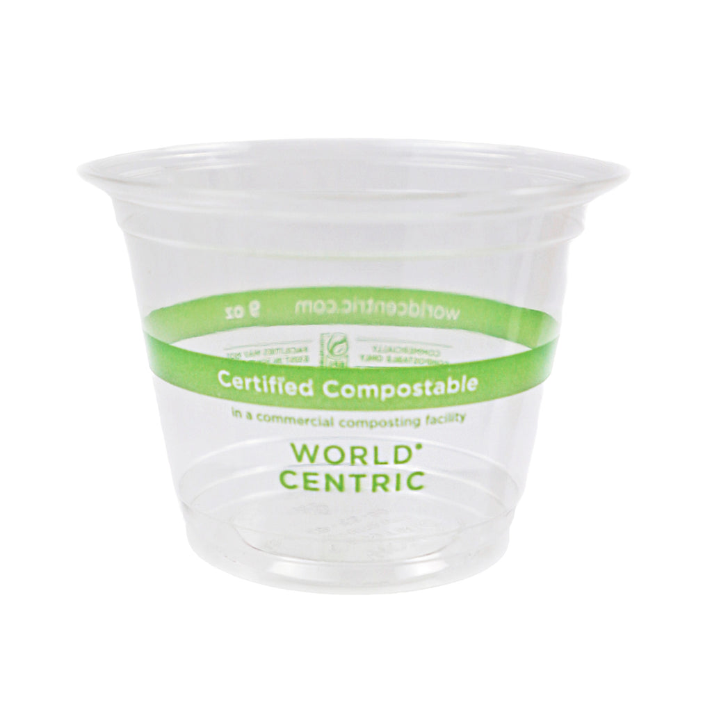 World Centric Compostable PLA 9 oz Clear Cold Squat Cup