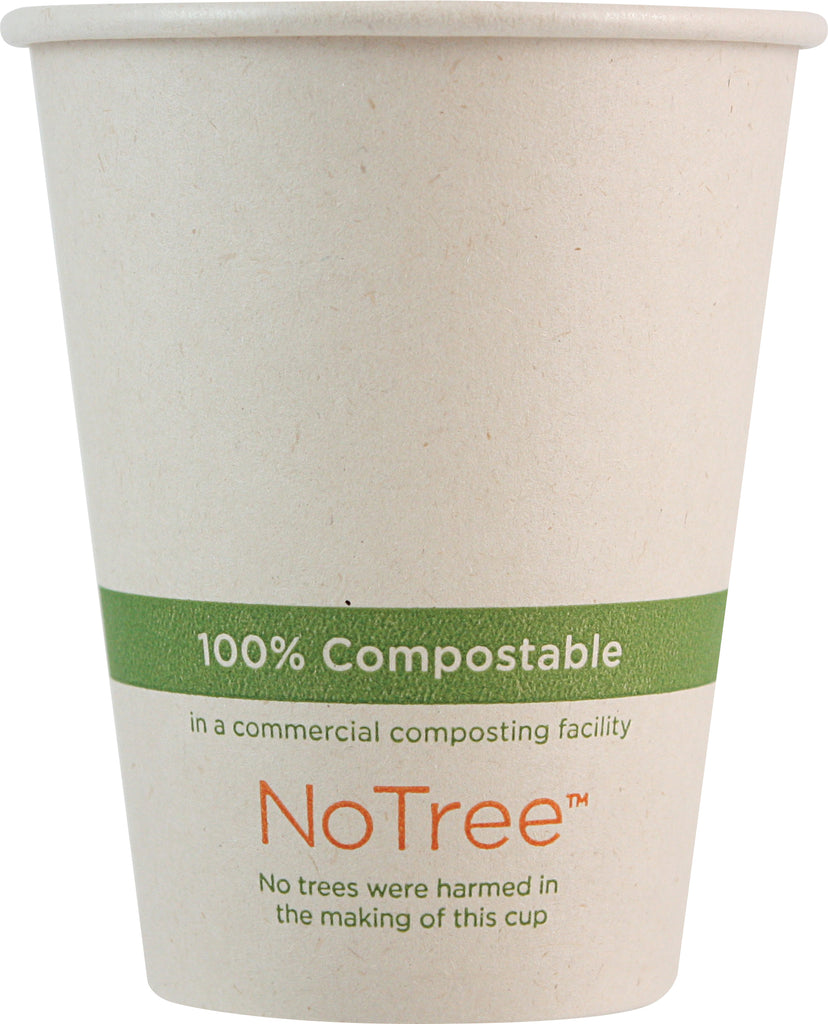 World Centric Certified Compostable 8 oz NoTree Fiber Hot Cup