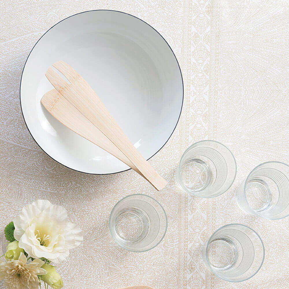 Organic Bamboo Catering Tongs in bowl