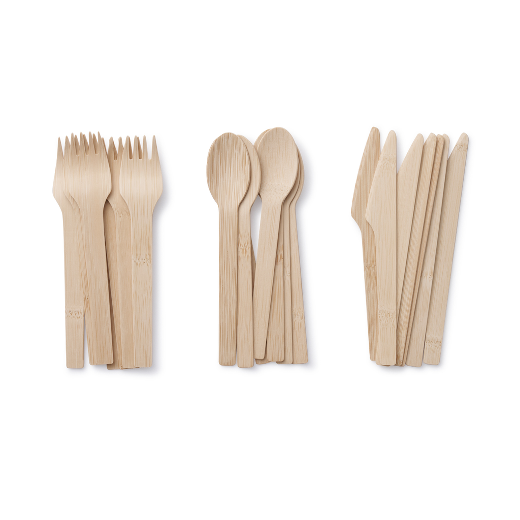 Organic Bamboo Disposable Fork, Spoon and Knife