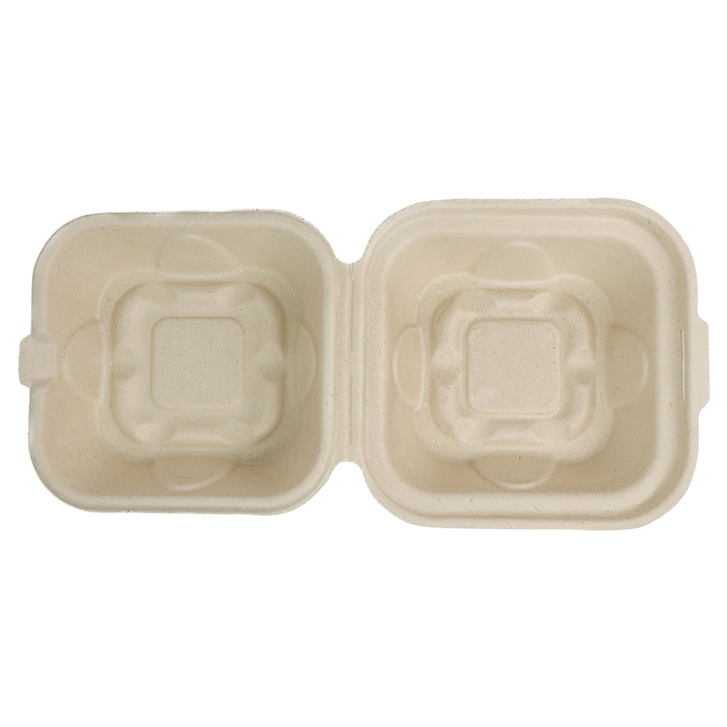 World Centric 8x8x3 Compostable Fiber Clamshell 