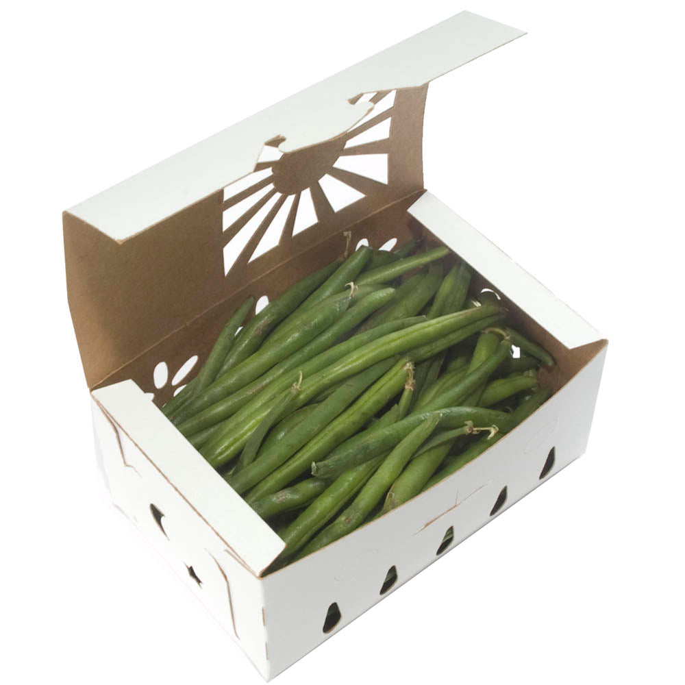 Quart Sustainable Produce Container Reversible shown with Green Beans