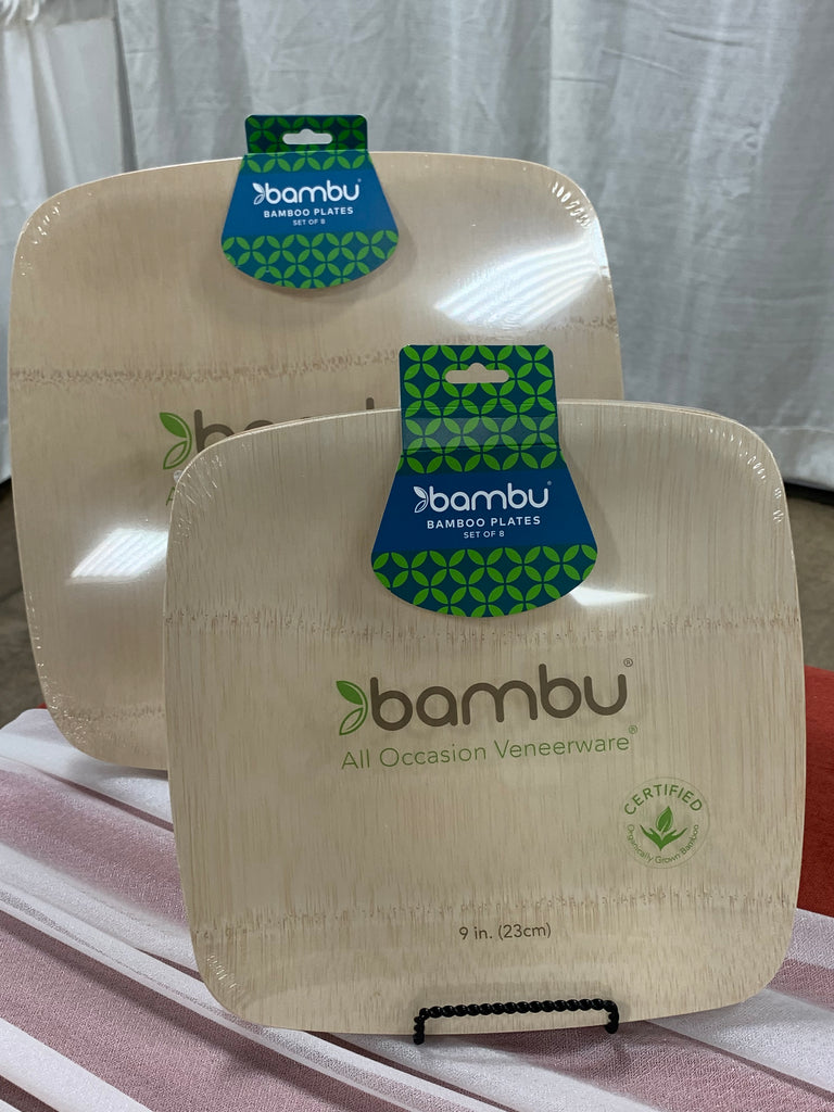 Certified Compostable Bamboo Square Plates various sizes